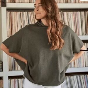 Frank & Eileen | Triple Fleece Hooded Caplet | Heather Green | OS